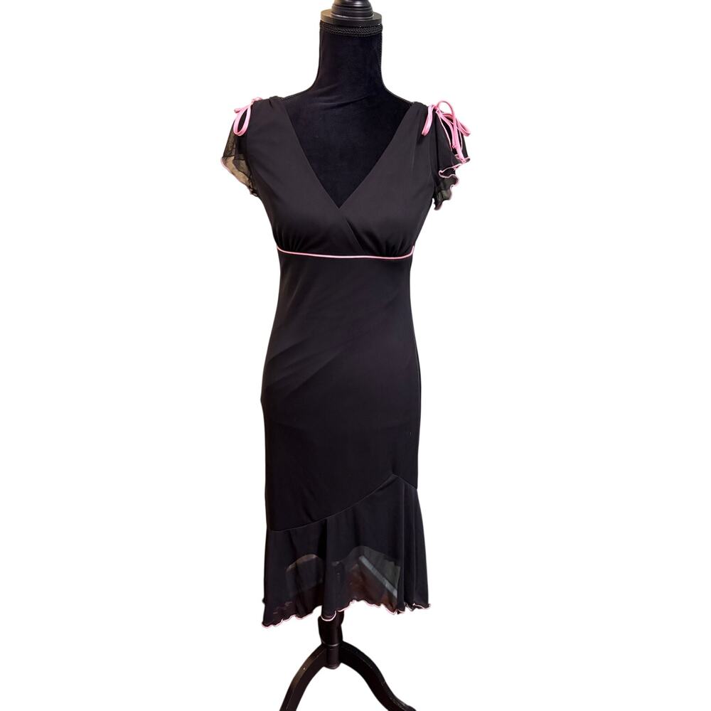 Y2K Semi Formal Tank Dress Black & Pink IZ Byer California